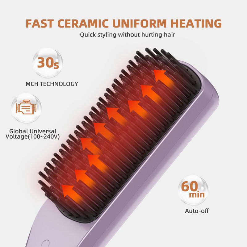 Nouveau peigne lissant multifonctionnel pour cheveux bouclés et raides, appareil ménager à ions négatifs, sans danger pour la coiffure_voghion.com