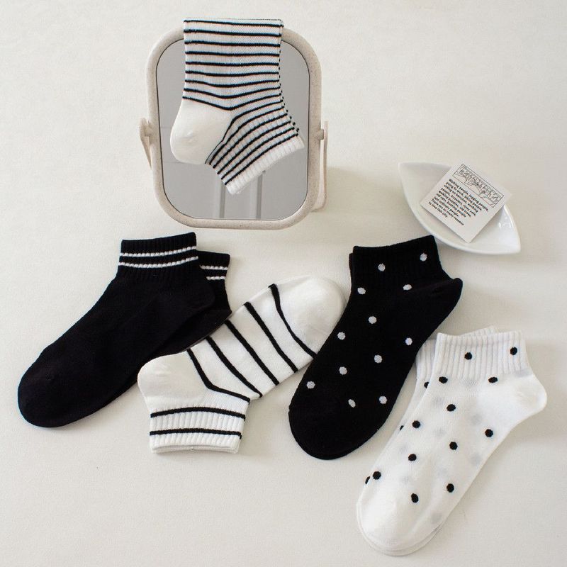 Pure Cotton Socks For Women, Summer Short Breathable Low-Cut No-Show Socks, New Trendy College Style_voghion.com