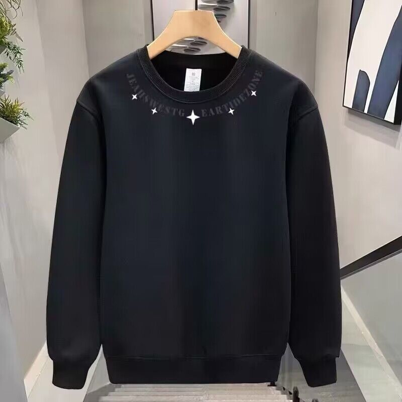 New American Style Sweatshirt Trendy Brand Crew Neck Loose Fit Versatile Couple Men's Long Sleeve Base Layer_voghion.com