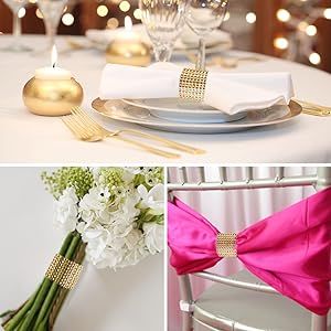 100 goldene Serviettenringe – Tischdekoration für Hochzeit/Party_voghion.com