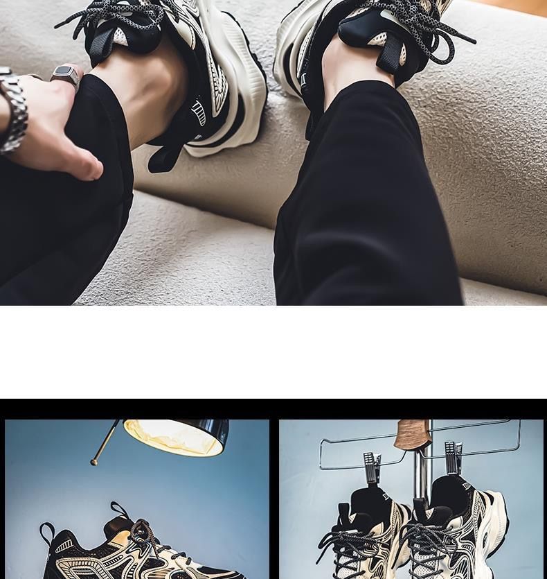 Men's Shoes Mesh Shoes Men's Versatile Platform Sneakers Casual Daddy Shoes Men's_voghion.com
