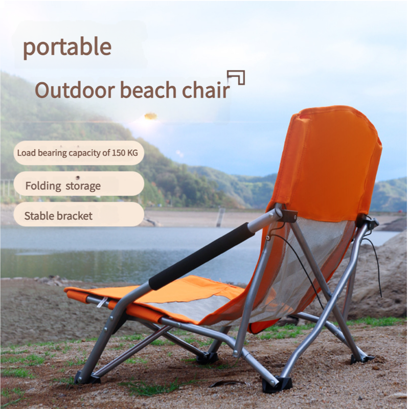 Outdoor Leisure Recliner Camping Folding Beach Portable Travel High-Back Fishing Chair_voghion.com