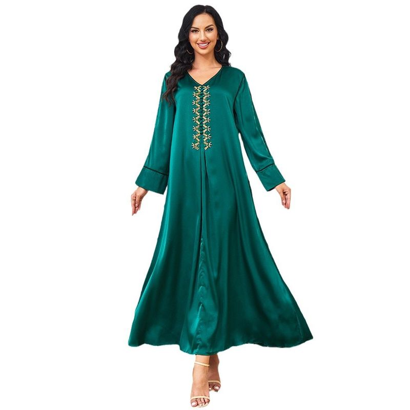 Abito da festa musulmano in stile etnico, estivo, con perline e perline, Dubai_voghion.com