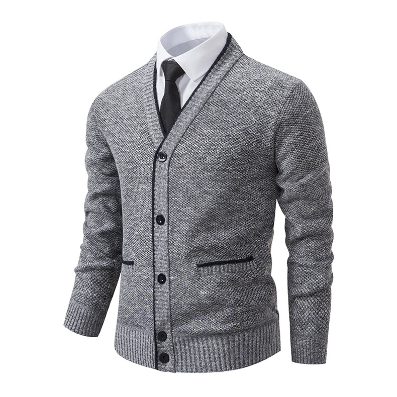 2024 Heren vest met V-hals van pluche en dik, oversized warme top voor heren, sweaterjack_voghion.com