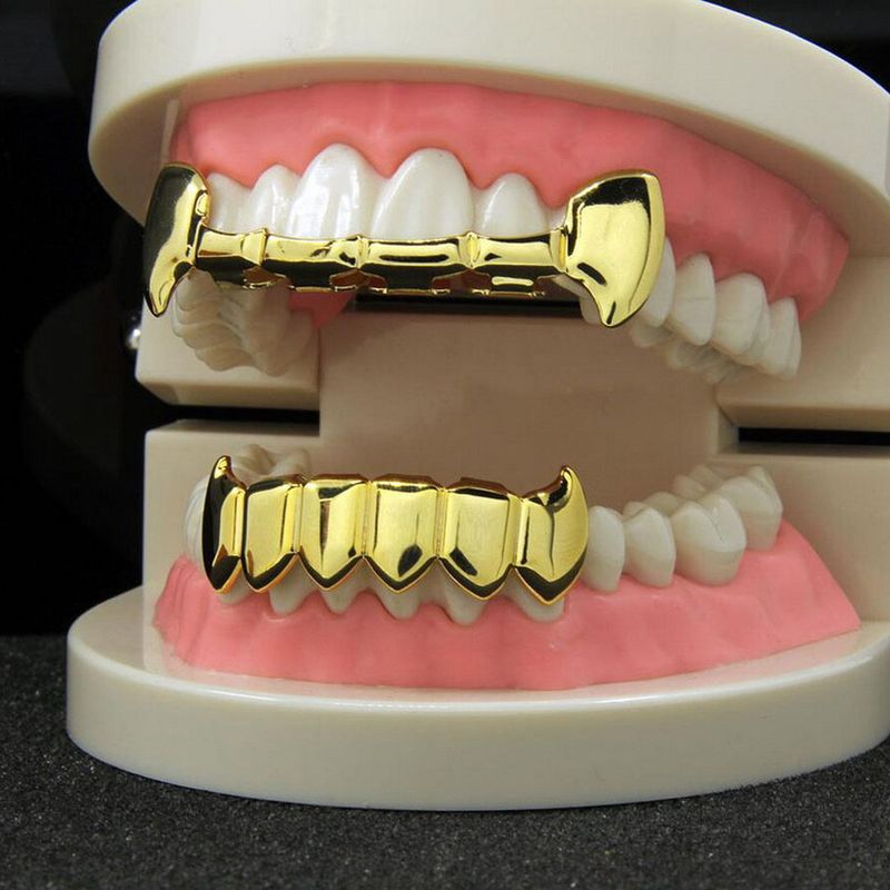 Hot Sale Gold Plated Hip Hop Braces Gold Plated Smooth Flat Teeth Hip Hop Gold Teeth_voghion.com