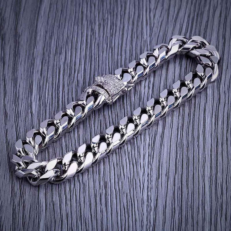 Men's Jewelry 10mm Cubic Zirconia Hip Hop Miami Cuban Link Chain Bold Statement Piece For Men_voghion.com