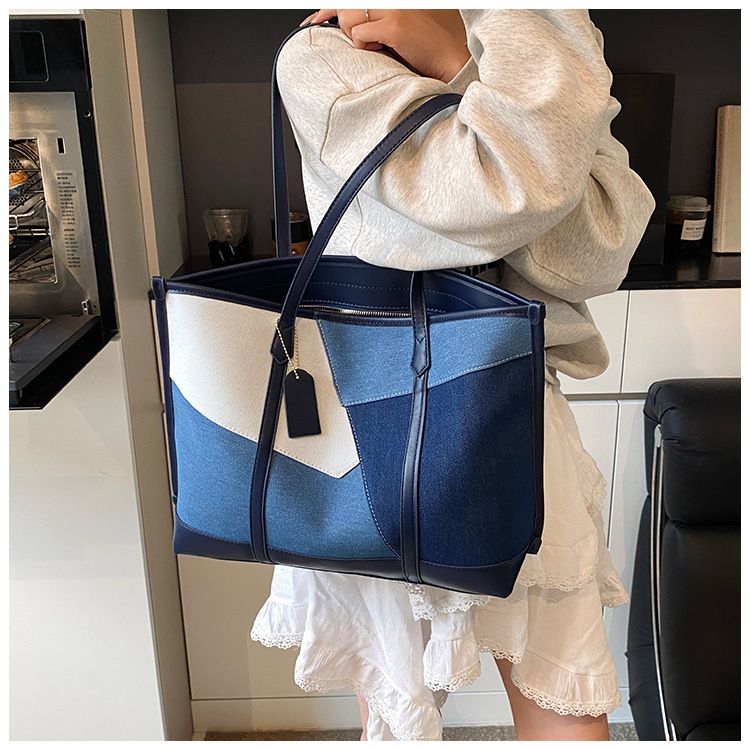 Women's Tote Bags Casual Large-capacity Handbag, Women's Fashionable Color-blocked Single-shoulder Bag, Commuting Tote Bag For Work_voghion.com