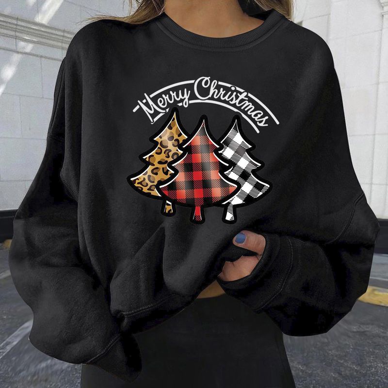 Weihnachten frauen kleidung Herbst und Winter Neue Stil Samt Heißer Verkauf Weihnachten Personalisierte Druck Mode Lose Sweatshirt Dropshipping_voghion.com