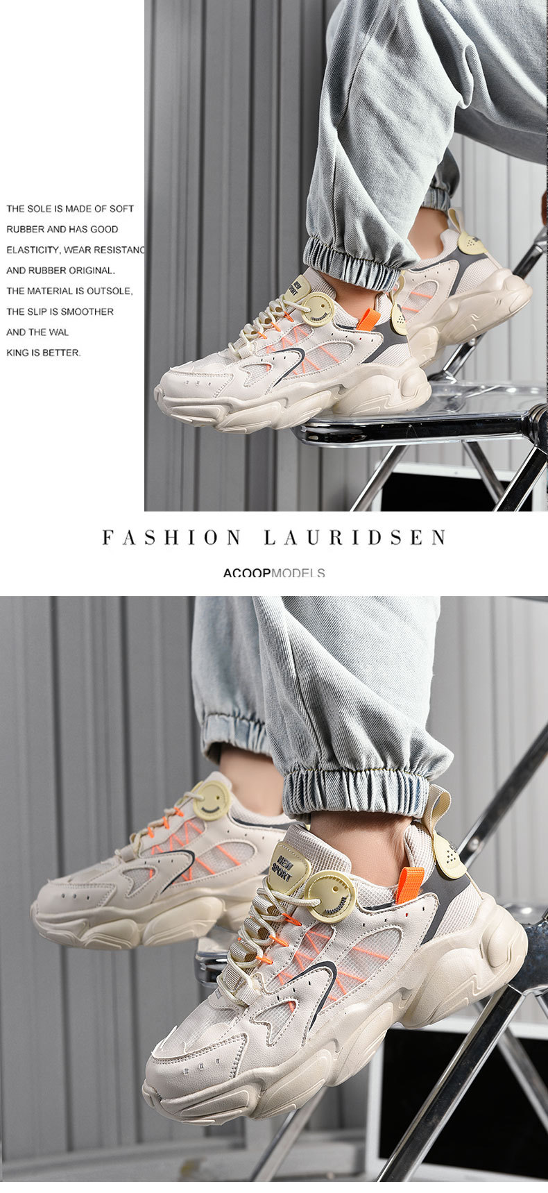 Daddy Men's 2024 New Summer Autumn Breathable Ins Versatile Thick Sole Height 3cm Sports Large Size 45 China-chic Shoes_voghion.com