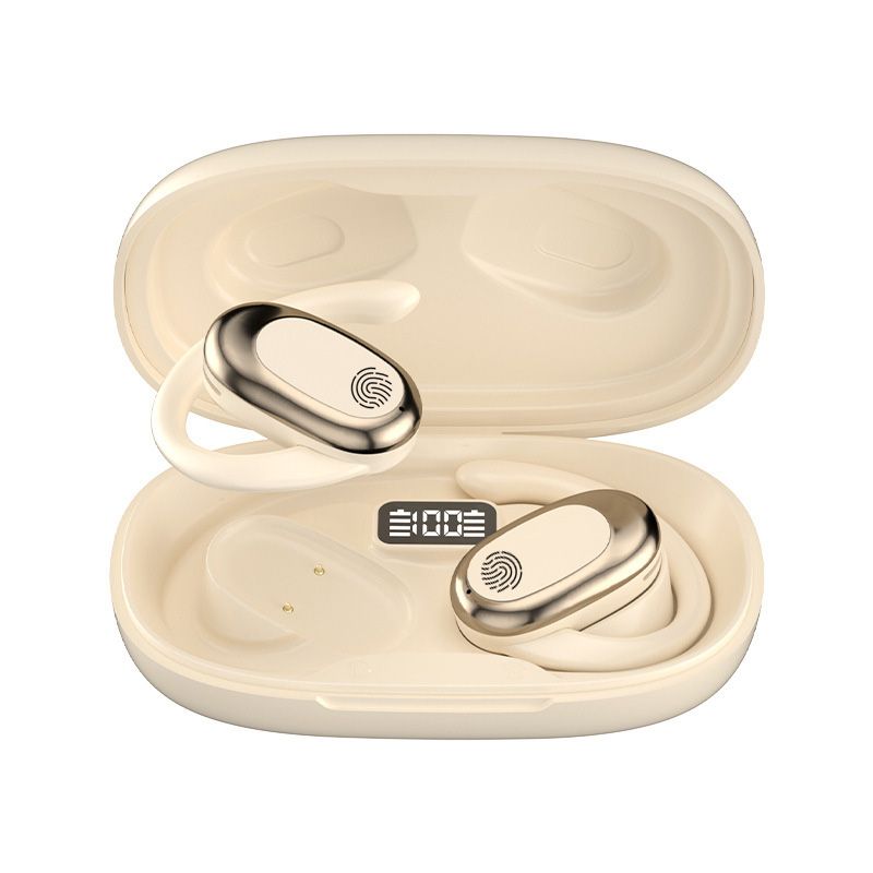 Căști Bluetooth cu conducție de aer, cu afișaj digital, bas transparent, OWS, montate pe ureche, fără fir, binaurale, pentru apeluri_voghion.com