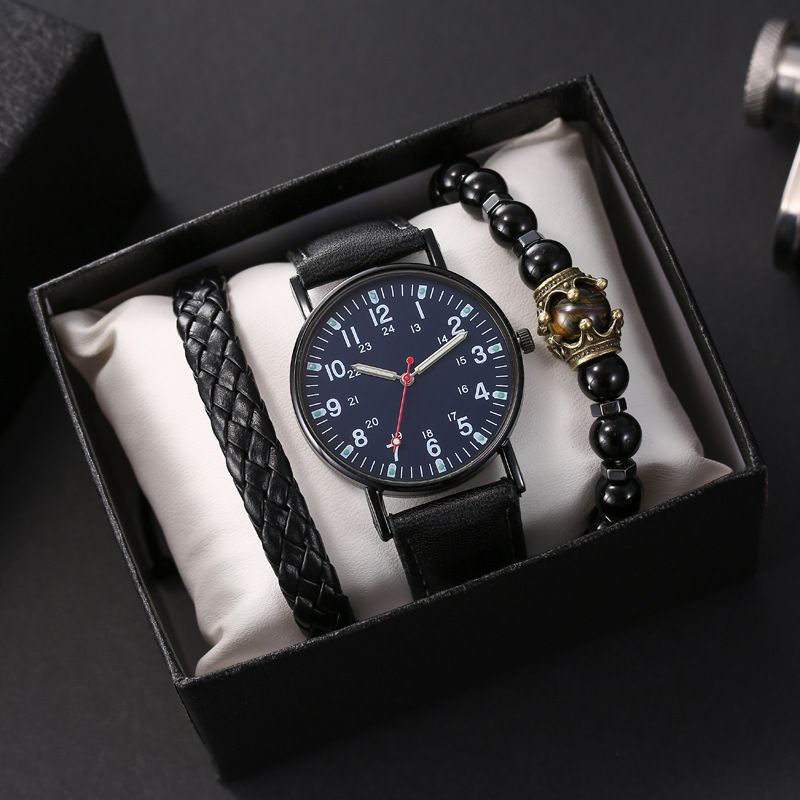 Men's Watches Bracelet Set Watch Watch Quartz Watch Belt Fashion Casual Luminous Watch Men's Watch Three Piece Watch_voghion.com