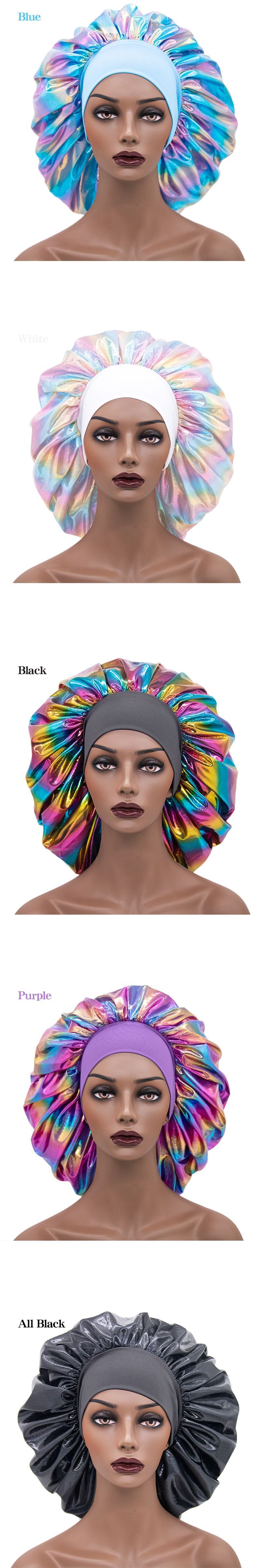 Gorro de dormir de ala ancha con láser extragrande exclusivo, gorro de quimioterapia de seda elástica con leche, gorro antimanchas_voghion.com