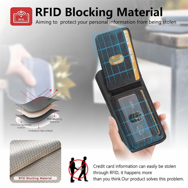 Custodia in pelle con slot per carte di credito e portafoglio magnetico staccabile per Samsung S25 S24 S22 Ultra Plus S23 S21 FE A16 A06 A36 A56 A55 A35._voghion.com