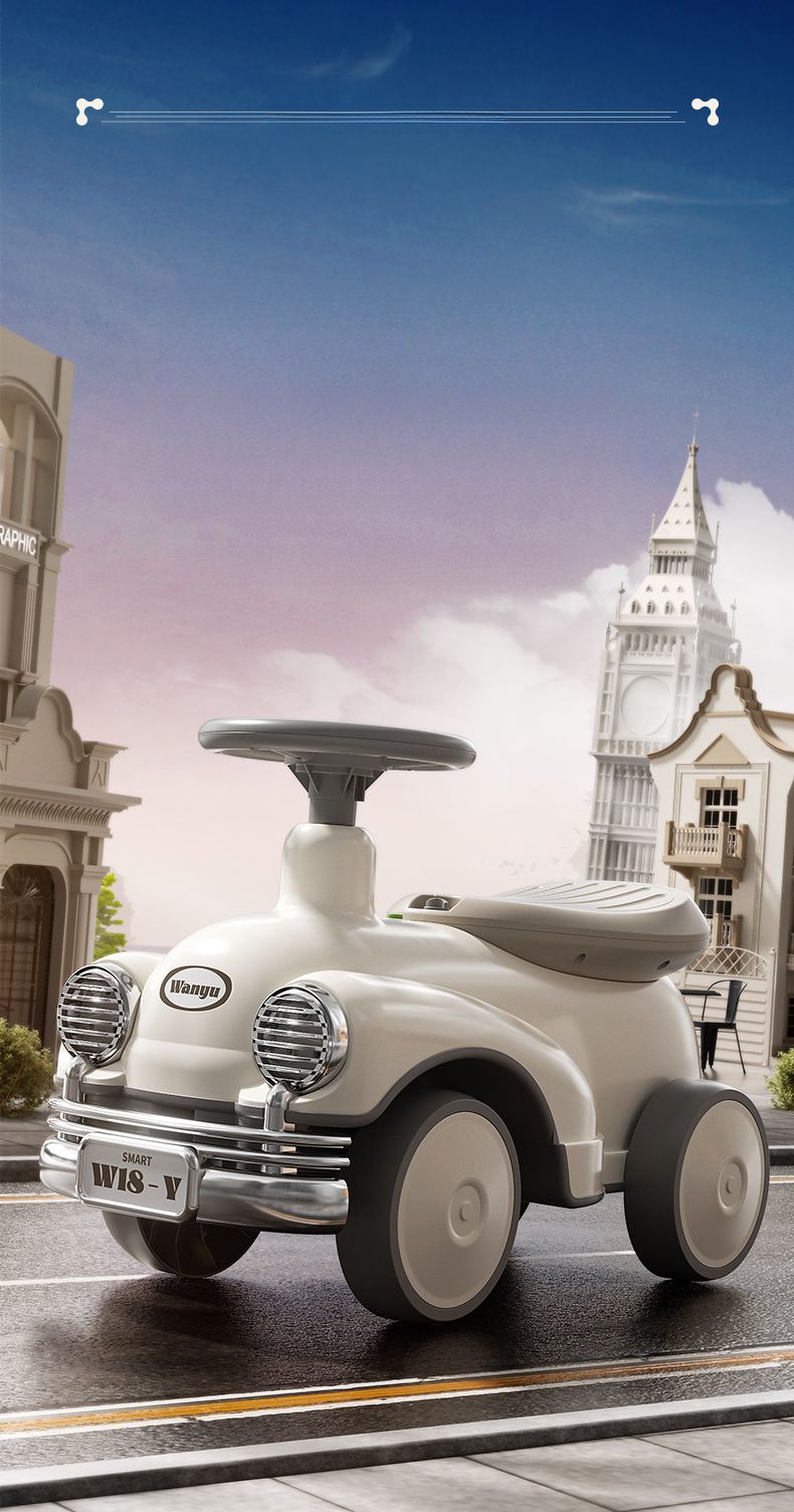 New Children's Ride-On Toy Ages 2-5, Walking Can Be Sat On, With Lights And Music, Classic Car, Twist Car For Toddlers_voghion.com