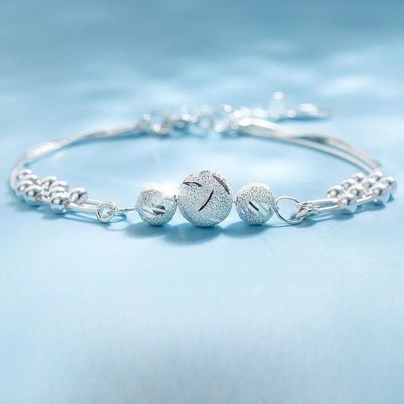 Bracelet de perles porte-bonheur en argent pur 999, trois mondes, pour femme, cadeau de Nouvel An pour petite amie, cadeau de Saint-Valentin_voghion.com