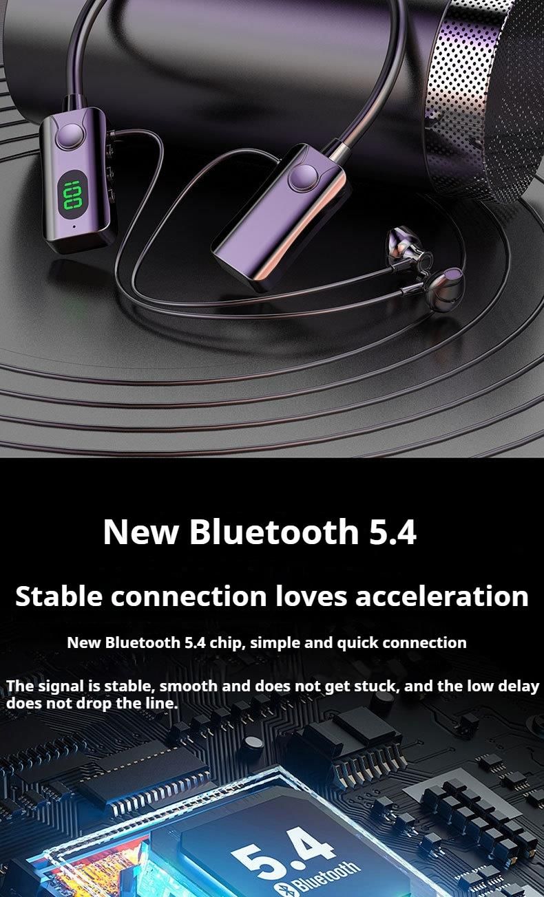NEW Long Endurance Bluetooth Earphones Surround Sound Earbuds LED Wireless Headphones Sports Gaming Neckband Waterproof Headsets_voghion.com