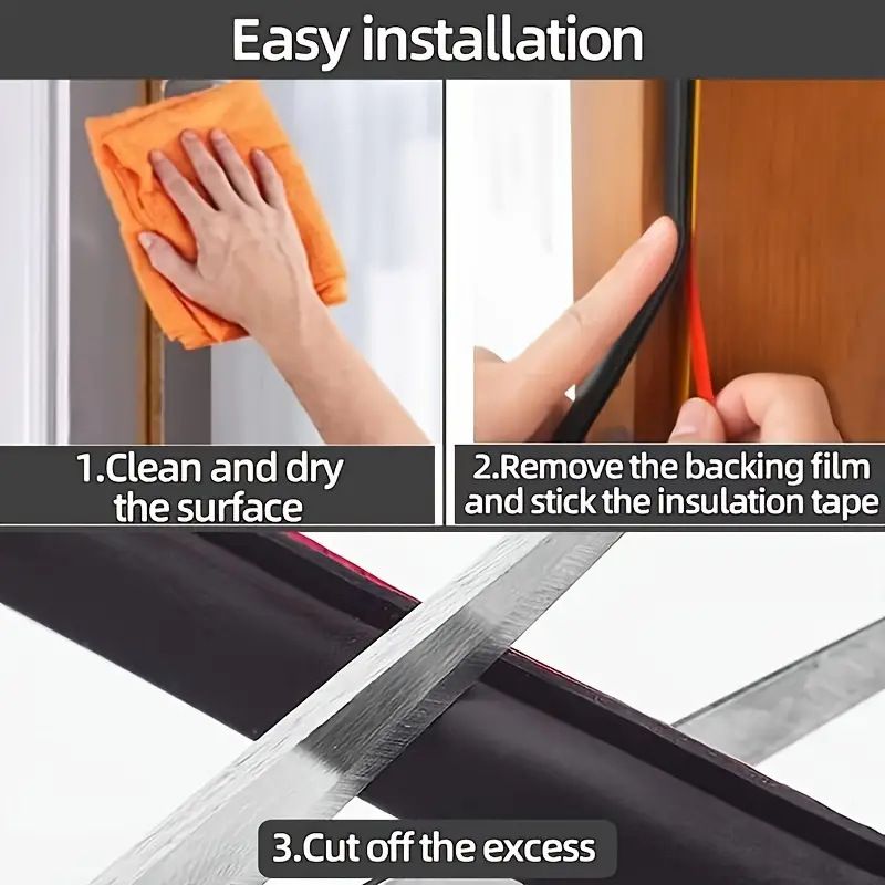 Anti-theft Door Sealing Strip I-shaped Door Frame Door Seam Strip Edge Sealing Strip Self-adhesive Sound Insulation And Leak-proof Wind And Warm_voghion.com