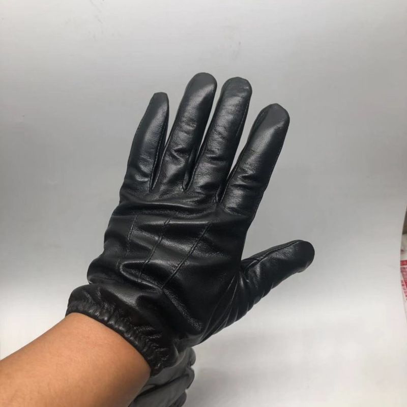 Guanti da guida corti in vera pelle per uomo, invernali, caldi e spessi, con fodera in pile di montone e touchscreen_voghion.com