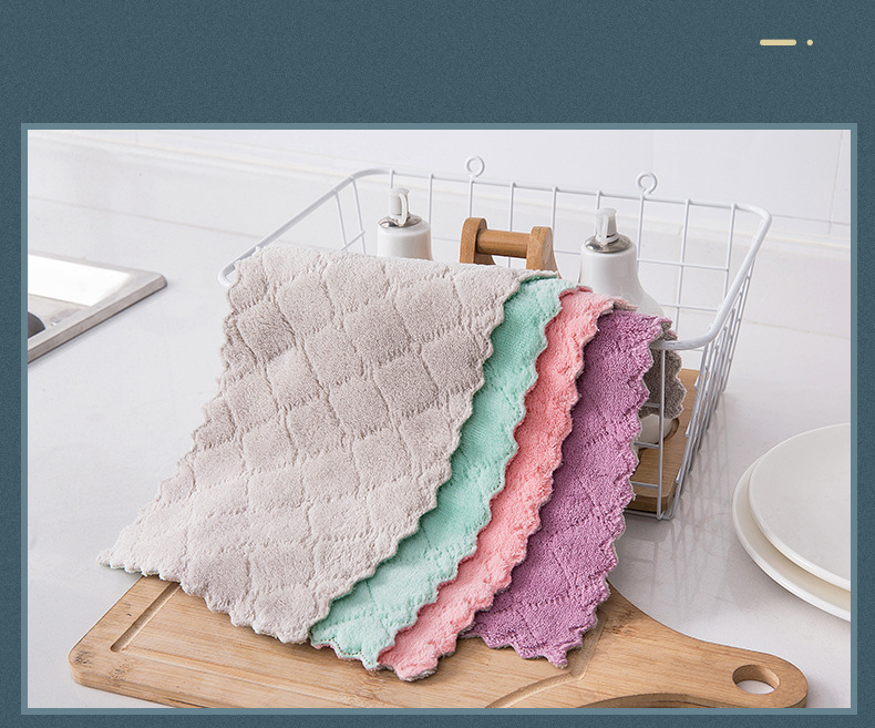 3 pçs/5 pçs/10 pçs toalha de microfibra absorvente pano de limpeza de cozinha antiaderente óleo prato toalha trapos guardanapos utensílios de mesa toalha de limpeza doméstica_voghion.com