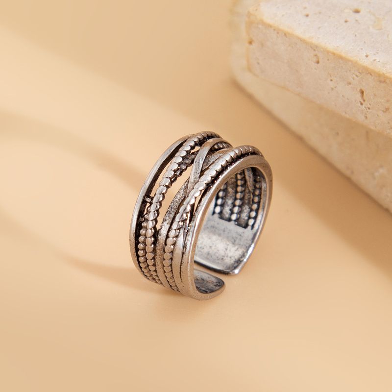 simple ins geometric smooth ring bracelet design sense irregular cross open joint ring_voghion.com