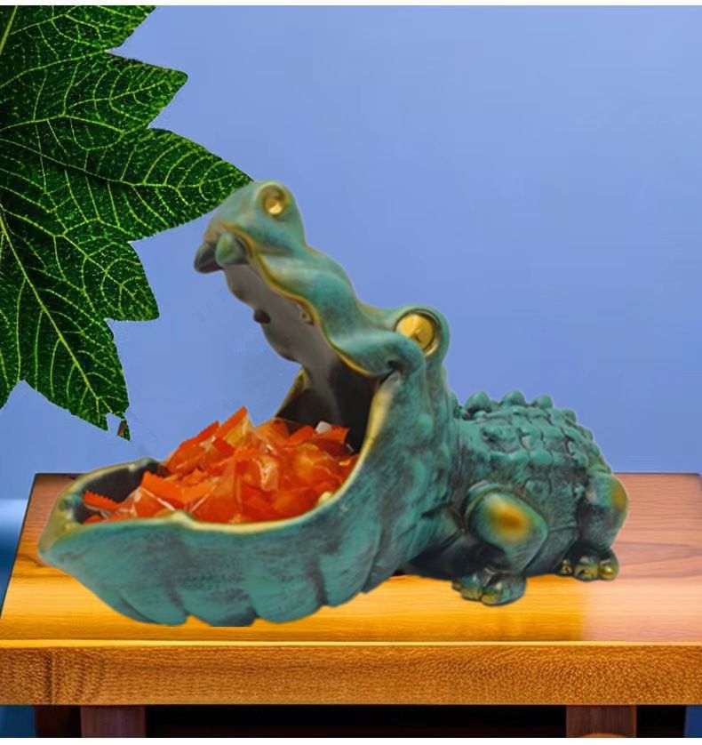 Nordic Entryway Cabinet Ornament Crocodile Animal Craft Personalized Key Candy Storage Living Room Decoration_voghion.com