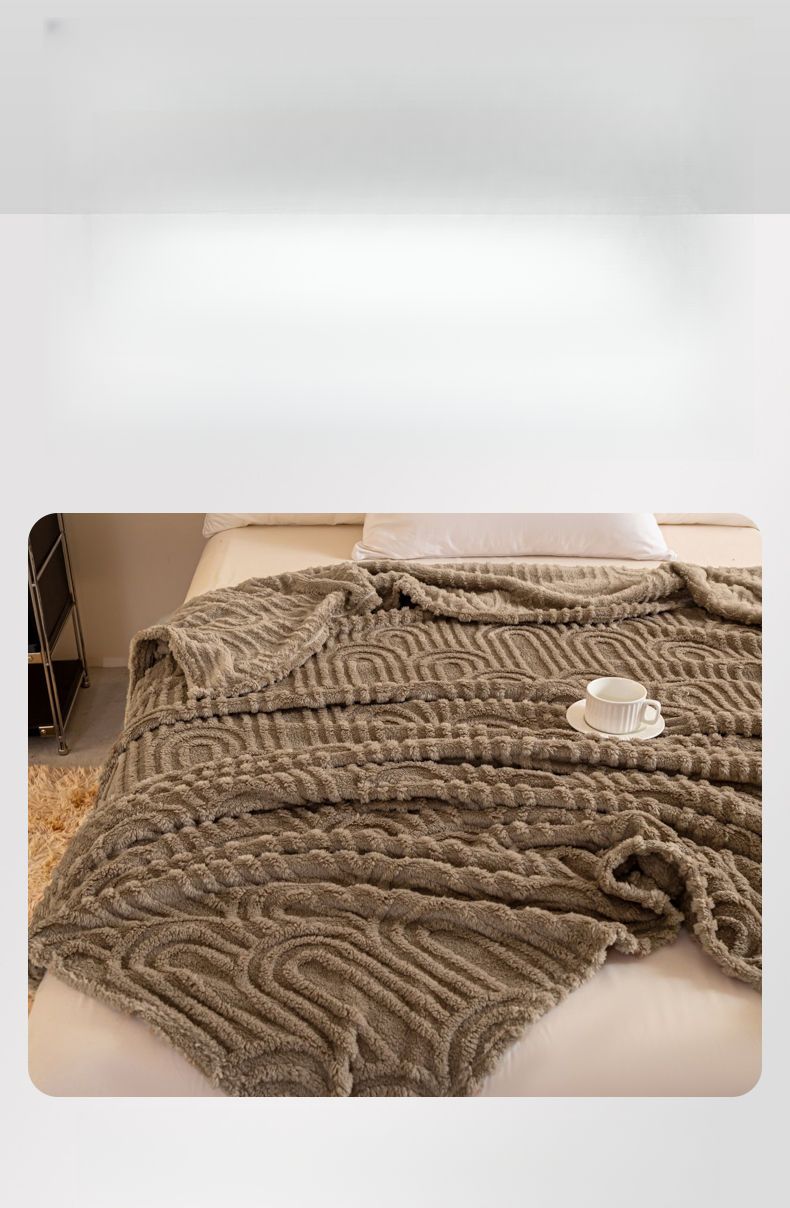 Taffeta Solid Color Roman Column Jacquard Multifunctional Throw Nap Blanket_voghion.com