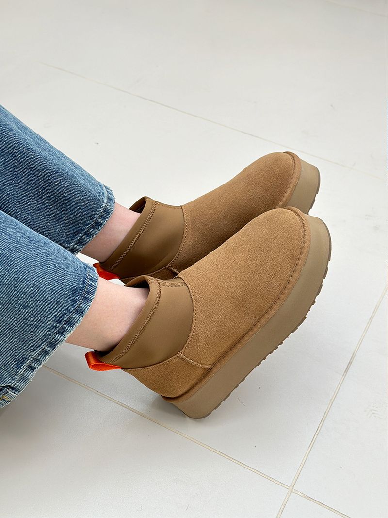 2025 Vinter Nye Mini Dipu Kvinders Tykke Bund Øget Pels Integreret Sne Fortykkede Varme Bomuldssko Korte Støvler_voghion.com