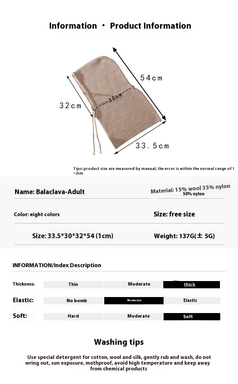 Nuovo cappello passamontagna autunnale e invernale con cappuccio e sciarpa, cappello monopezzo da uomo e da donna, caldo pullover in lana lavorato a maglia_voghion.com