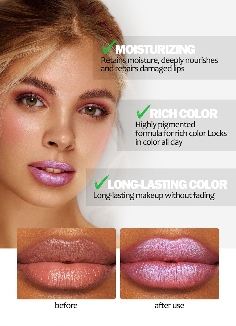 Anglicolor Long-Lasting Liquid Lipstick With Shimmer & Moisturizing Formula - Non-Sticky, Non-Fading, Glossy Finish_voghion.com