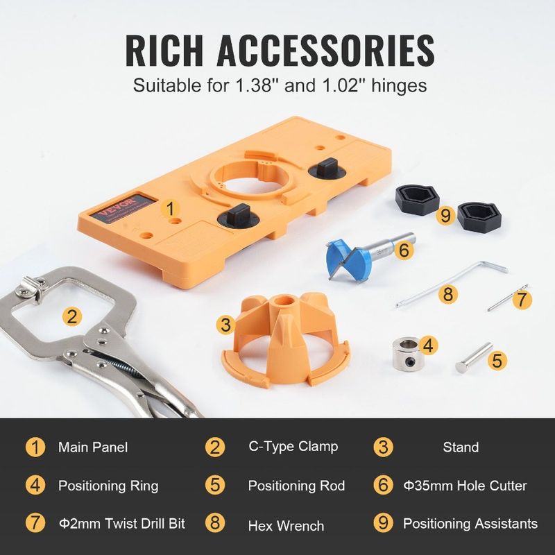 Jig Jig And Drill And Accessories Steel Material Hinge PA66 Clamp Hinge Accurate Nylon Concealed With Cabinet CType Hinge Jig_voghion.com