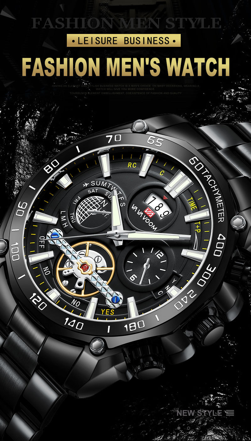 VA VA VOOM herreklokke Lysende moteklokke Herreklokke Tourbillon-klokke_voghion.com