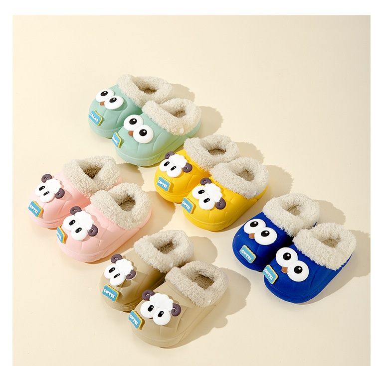 Bambini per l'inverno, calore per bambini, simpatico cartone animato con grandi occhi, agnello staccabile, anti-labbro, cotone genitore-figlio_voghion.com