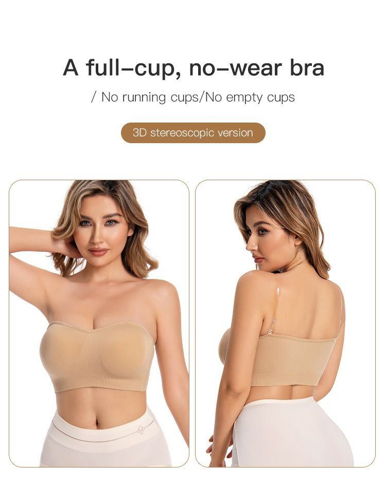 Women's Intimates Tube Top Bra Beautiful Back Strapless No Steel Ring Wrapped Chest_voghion.com