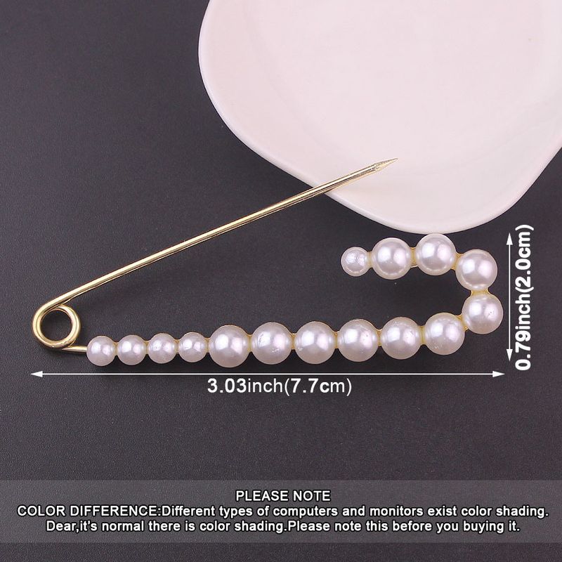 Rhinestone Pearl Simple 7.5cm Large Brooch Cardigan Scarf Decoration Women's Suit Accessory_voghion.com