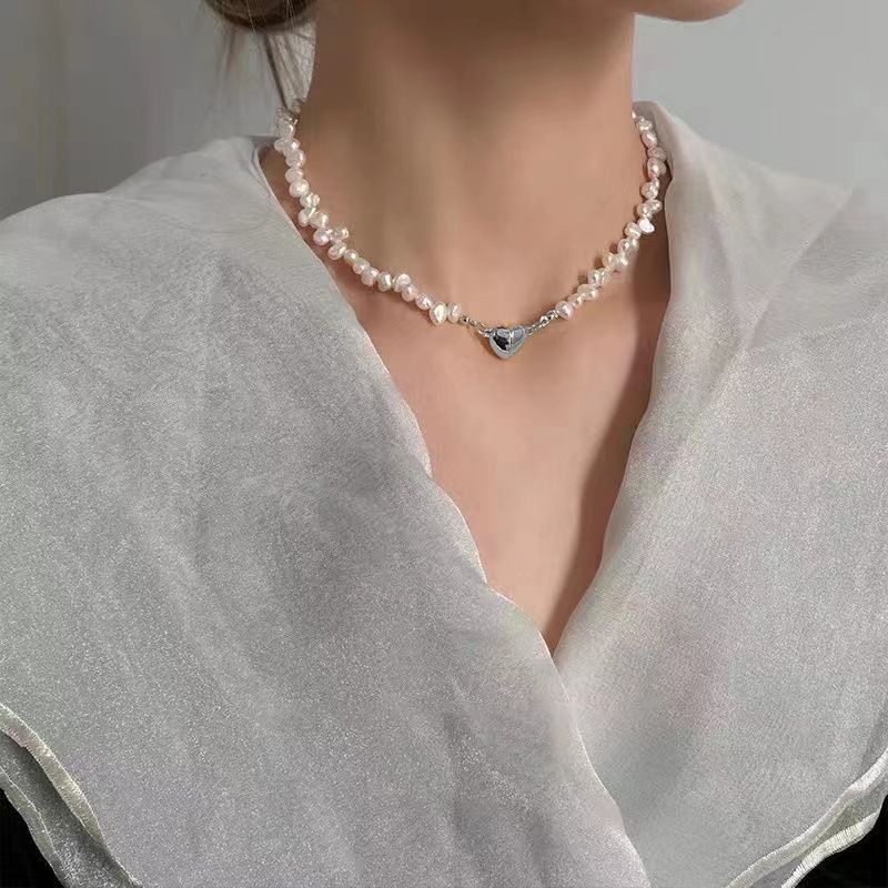2025 Women Fashion Women's Baroque Pearl Pendant Necklace, 2024 Pure Silver_voghion.com
