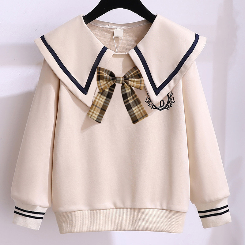 Pull pour filles, ensemble printemps et automne 2023, haut de Style Académie étrangère, jupe courte plissée, pour enfants du collège, 100_voghion.com