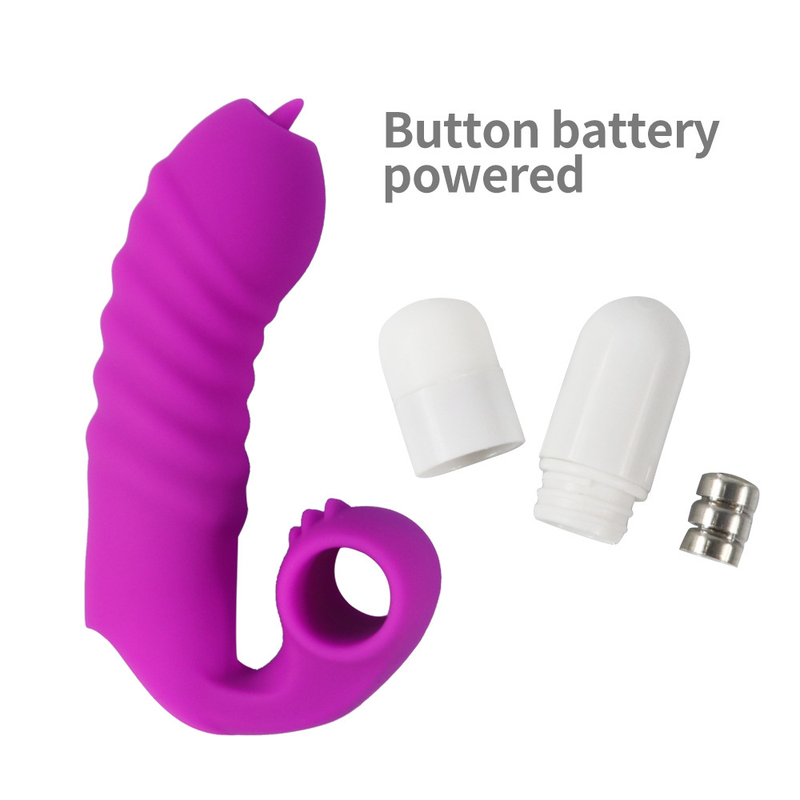 Copri dito vibratore Leccare la lingua Massaggiatore Giocattoli sessuali per donne Orgasmo del punto G Clitoride Stimolare la coppia F_voghion.com