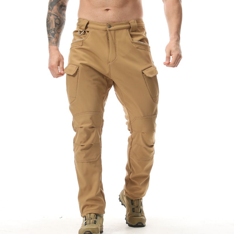 Thermo-Cargohose für Herren im Winter – Fleecegefütterte taktische Softshellhose für Outdoor-Sportarten (X7-Serie, Grau/Braun/Camouflage/Schwarz/Khaki, Größen S-4XL)_voghion.com