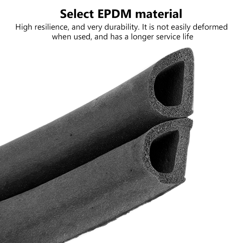 5 Meter Dichtungsstreifen, selbstklebend, Typ D, für Türen, Fenster, Dichtung, schalldichter Gummischaum-Dichtungsstreifen, abgedichteter Kollisionsstreifen_voghion.com