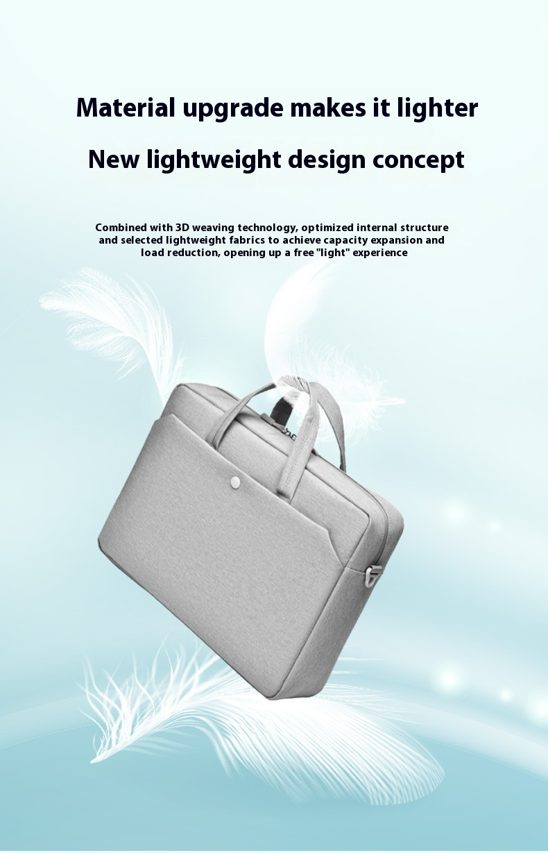 Bolso ligero para ordenador de 16,1 pulgadas, resistente al agua y a los golpes, ideal para viajes, con correa para sujetar la maleta, ideal para estudiantes y profesionales._voghion.com