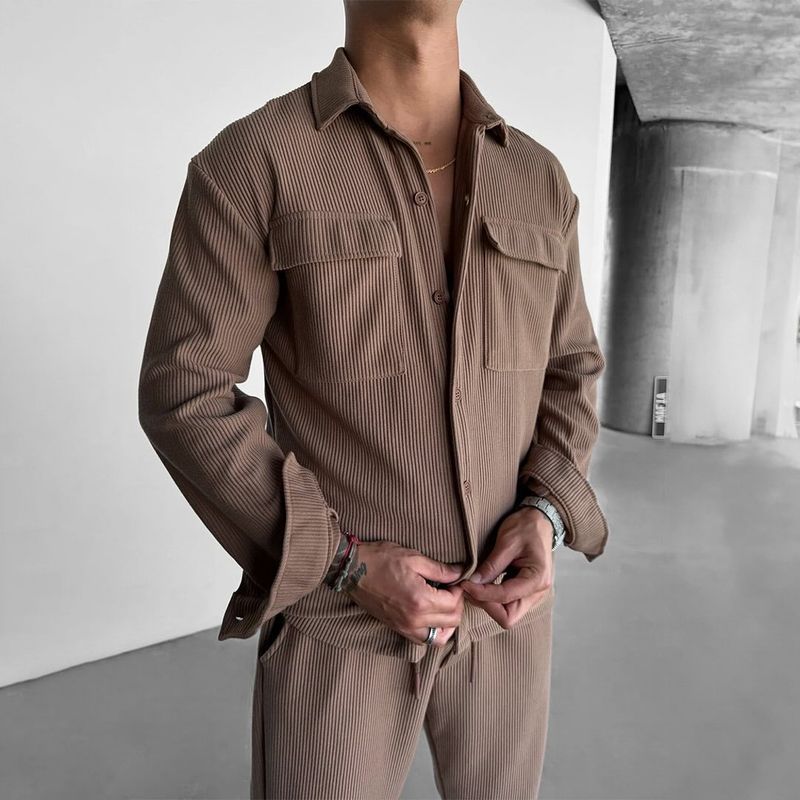 Men's Clothing Men's Shirt New Long Sleeve Lapel Men's Shirt_voghion.com