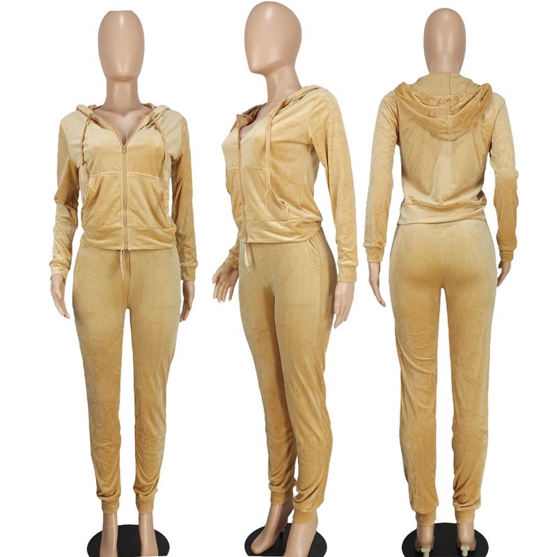 Damenbekleidung neue Mode lässig Silberfuchs Wolle Strickjacke zweiteiliger Anzug Samt Hose Sets_voghion.com