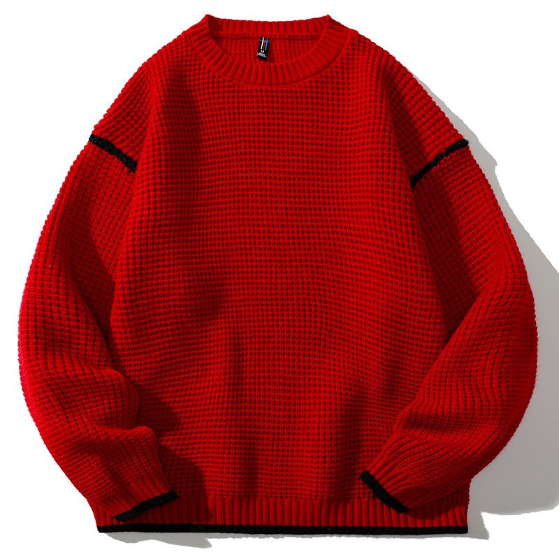 Maglione girocollo semplice, tinta unita, autunno inverno, versatile, per uomo e donna, casual, in maglia_voghion.com