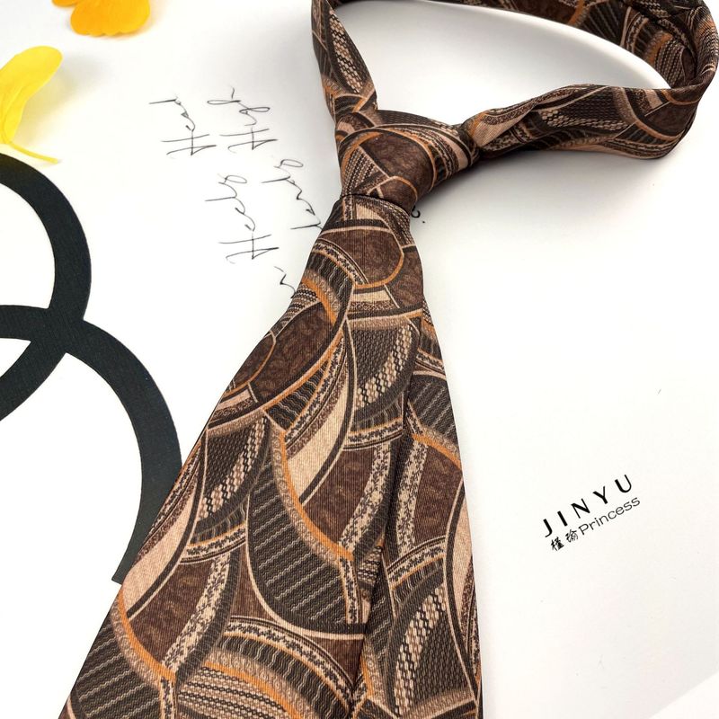 Krawatte mit Ölgemälde von Van Gogh für Herren, Vintage, lässig, 9 cm breit, formell, amerikanischer Straßen-Camouflage-Druck, Y2K-Stil_voghion.com