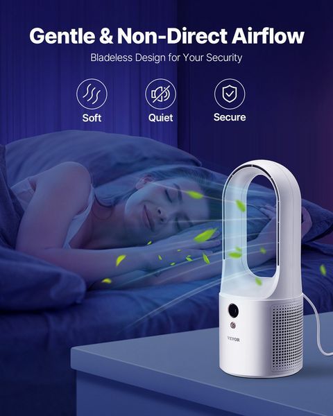 Portable Desk Bladeless Fan 12.99' 6-Speed Quiet Table Fan For Bedroom & Office_voghion.com