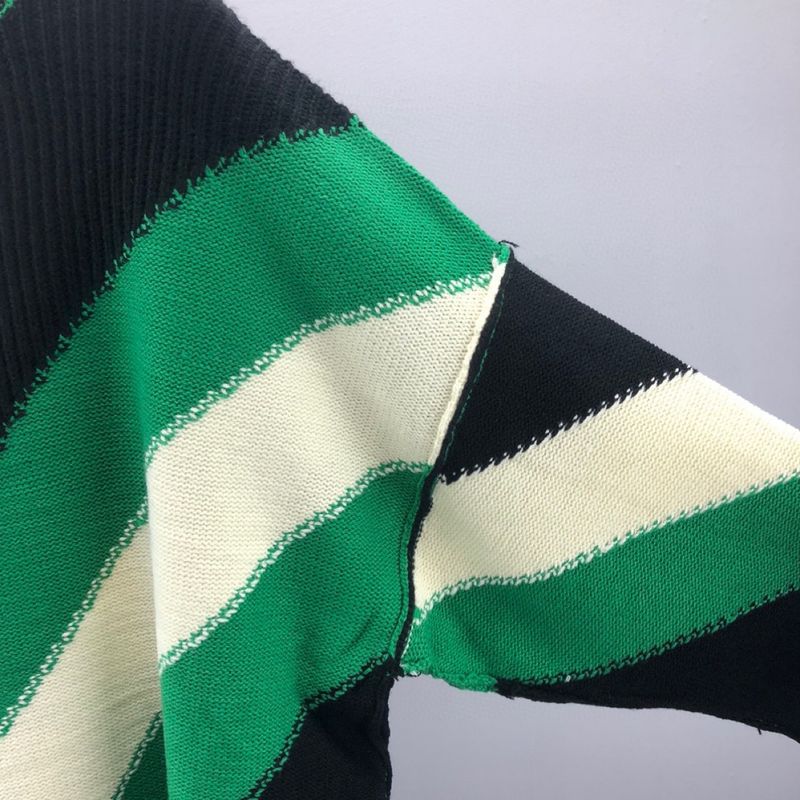 Fashionable high necked with large V jacquard pattern, unisex trendy sweater_voghion.com