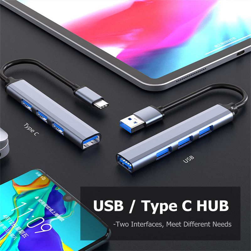 USB C típusú hub 3.0 3.1 4 portos több USB elosztó adapter OTG HUAWEI Xiaomi Lenovo Macbook PC számítógép tartozékokhoz_voghion.com