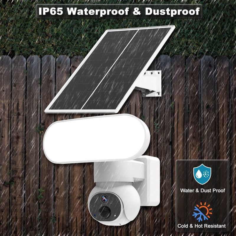 Cámara solar esférica inalámbrica para exteriores, resistente al agua, con luz de jardín de alta luminosidad y monitoreo de iluminación_voghion.com