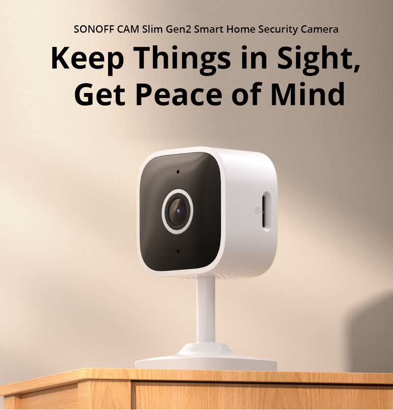 SONOFF CAM Slim Gen2 Smart Home Security Camera 1080P Human&Motion Detection Night Vision Two-way Audio work with Google_voghion.com