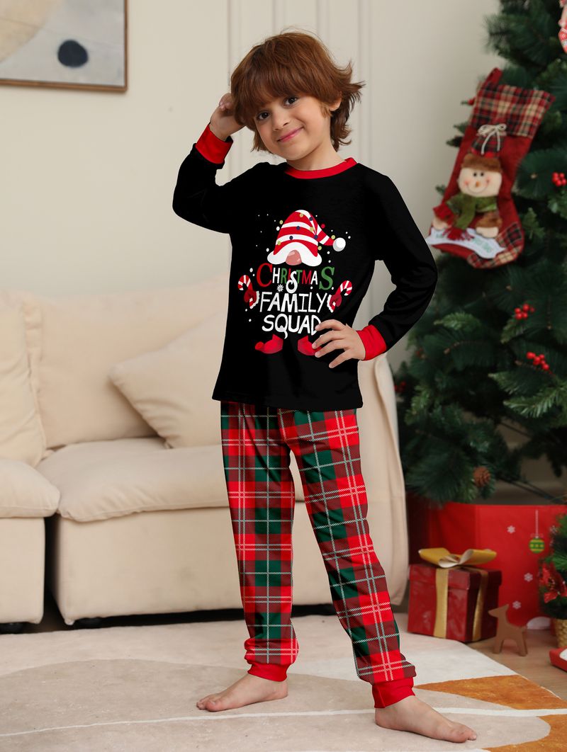 Flame Retardant Fabric Christmas Children's Suit 2025 Autumn New Boys And Girls Pajamas Santa Claus Print Home Clothes_voghion.com